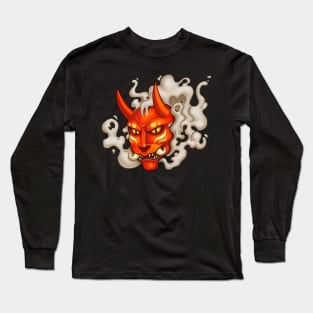 Red Oni Mask Long Sleeve T-Shirt